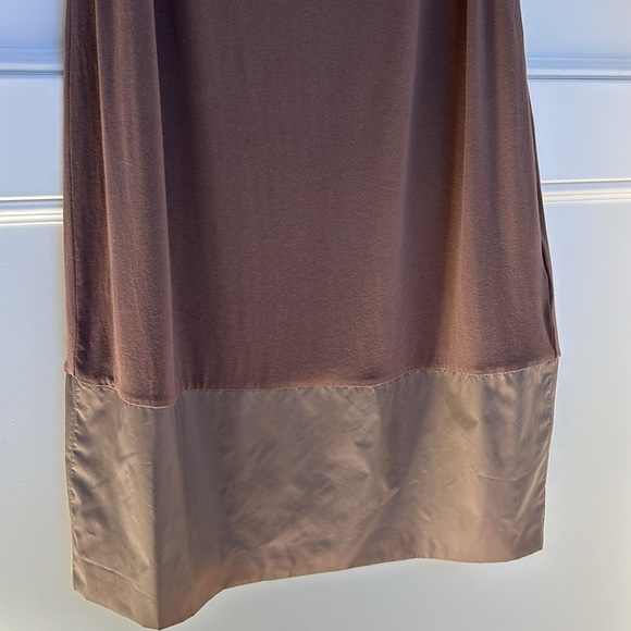 S MAX MARA Sleeveless Knit Dress SMALL Satin brown taupe color Easy Living Brown - Picture 6 of 16